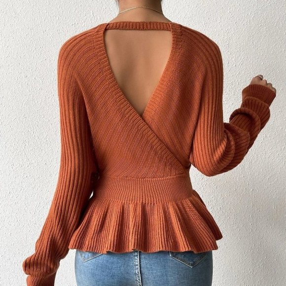 Preppy Womens Peplum Sweater - Picture 3 of 5